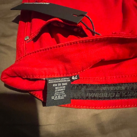 New Men’s Red ROCKSTAR  Stacked Pants size 42 - Picture 7 of 9